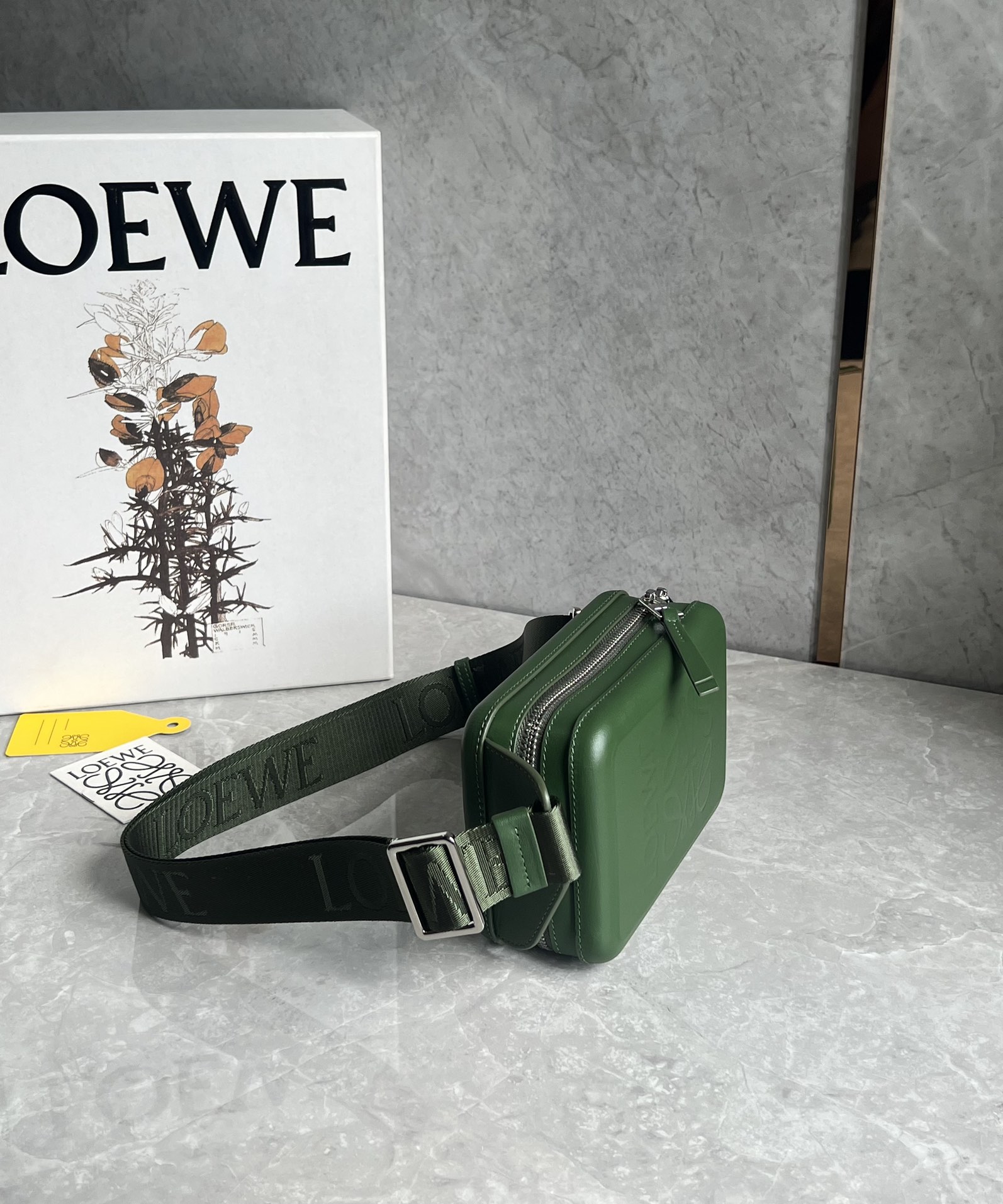 Loewe Molded Sling in Smooth Calfskin Green